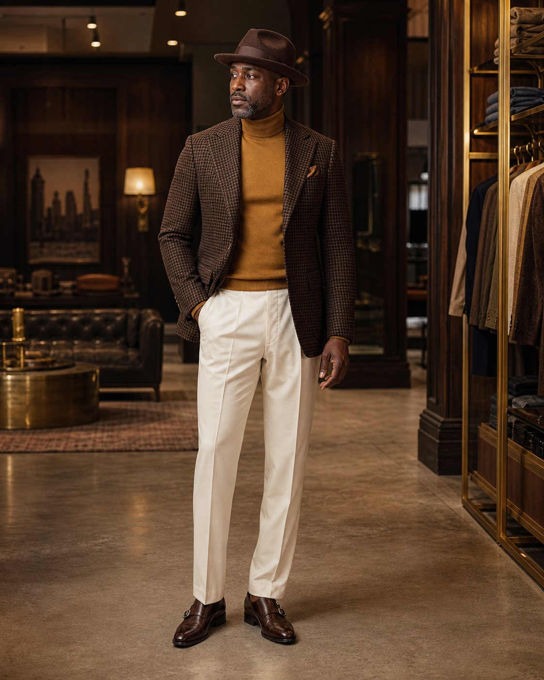 mustard & chocolate menswear look