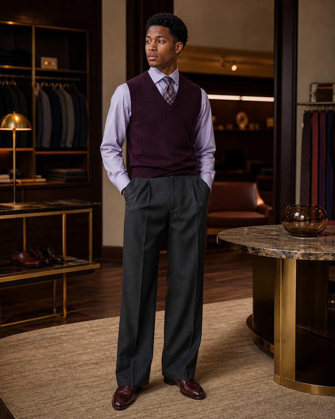 lavender & plum menswear look